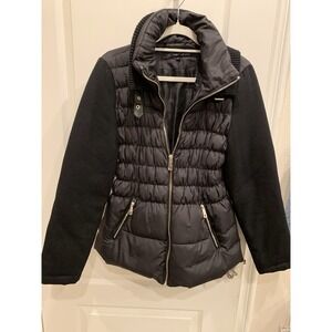 Kenneth Cole New York puffer Jacket with Wool   Sleeves women Sz L